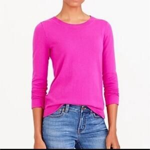 J. Crew Mercantile Pink Wool Blend Barbiecore Crew Neck Sweater sz XXS